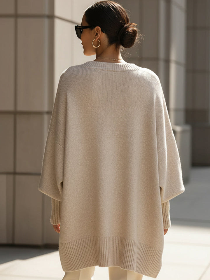CLAIRE – ELEGANT ASYMMETRICAL KNIT SWEATER