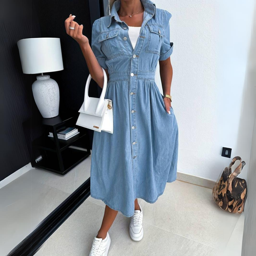 TAYLOR – BUTTON-DOWN DENIM DRESS