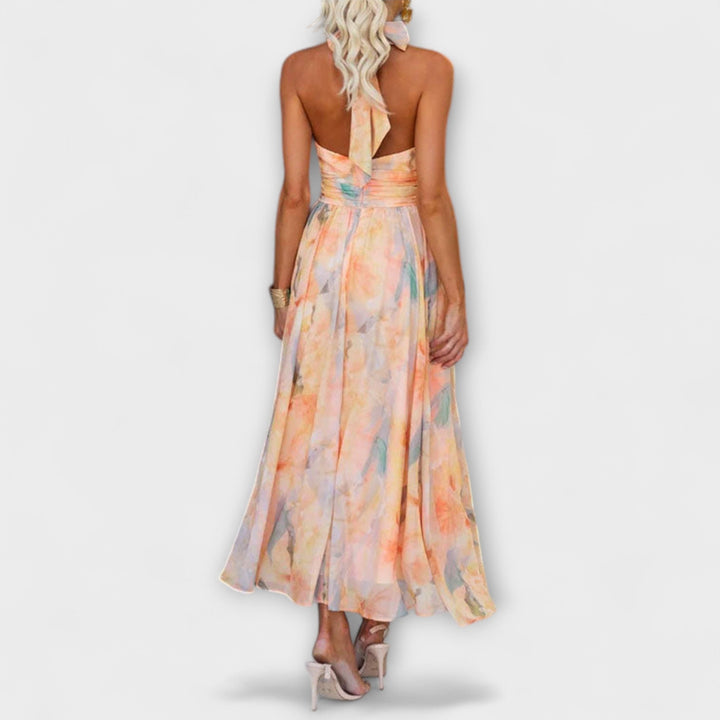ISLA – SUNSET WHISPER HALTER DRESS