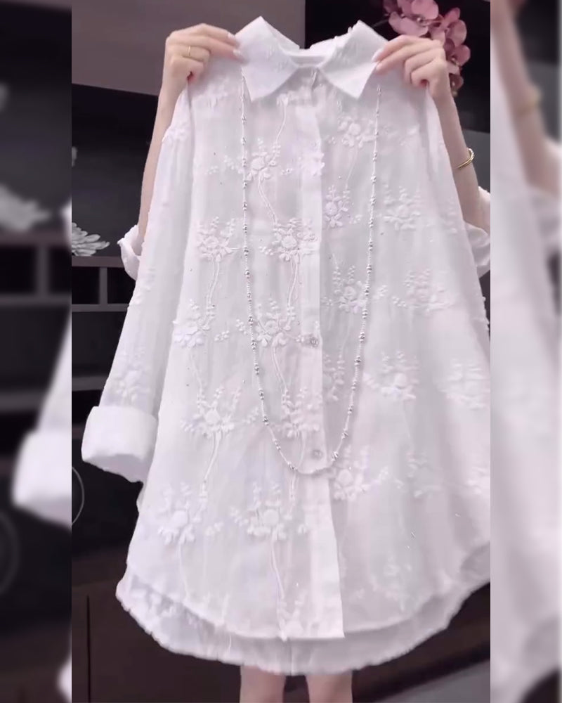 GRETA – EMBROIDERED BUTTON-DOWN SHIRT