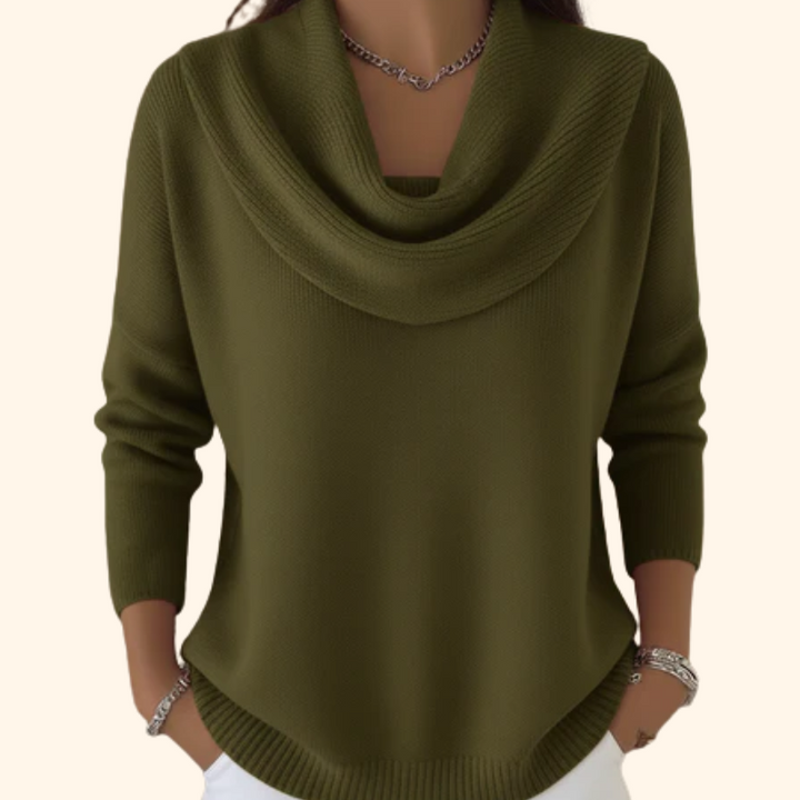 Lillian Elegant Cowl Neck Knit Sweater