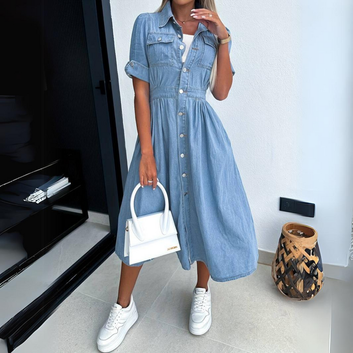 TAYLOR – BUTTON-DOWN DENIM DRESS
