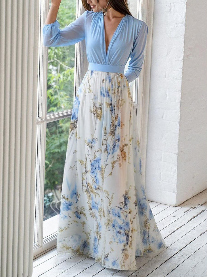 AURORA – SKY BLOOM ELEGANCE MAXI DRESS
