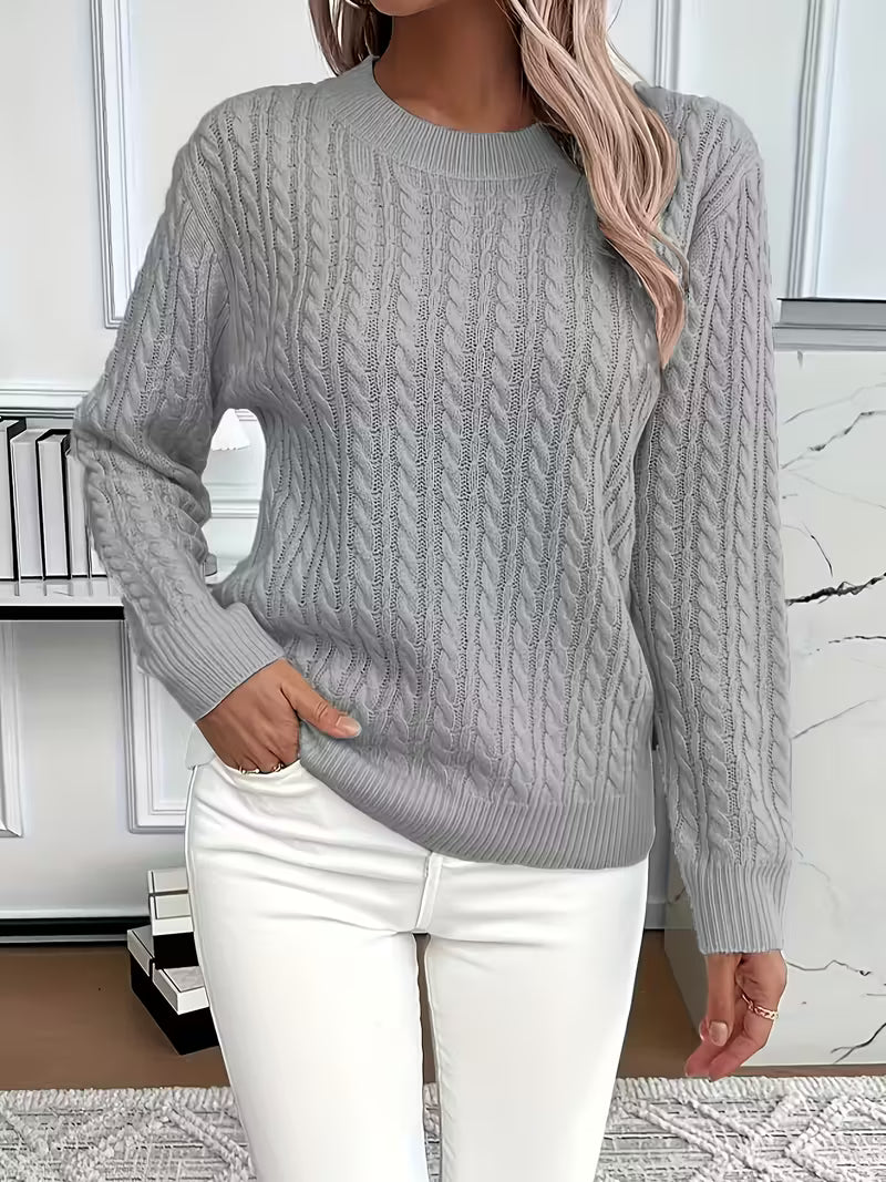 ADRIANA – CABLE-KNIT COZY LONG-SLEEVE SWEATER