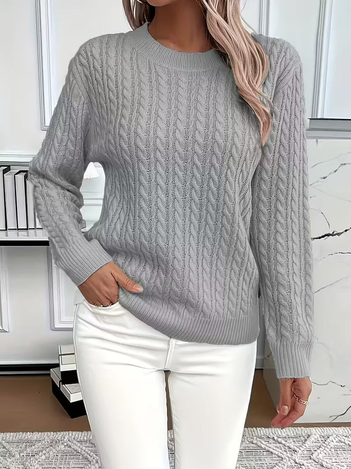 ADRIANA – CABLE-KNIT COZY LONG-SLEEVE SWEATER