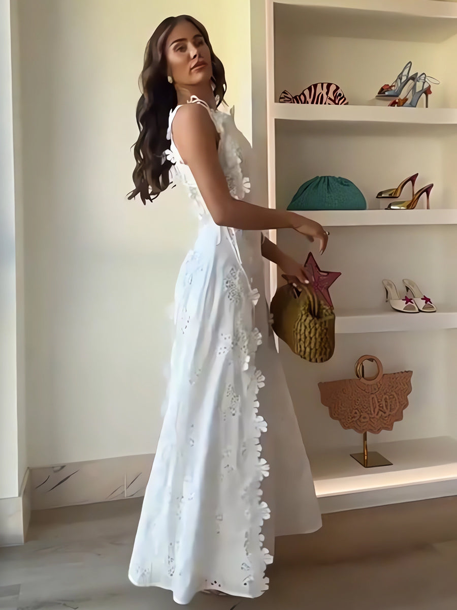 ELENA – GARDEN WHISPER EMBROIDERED MAXI DRESS