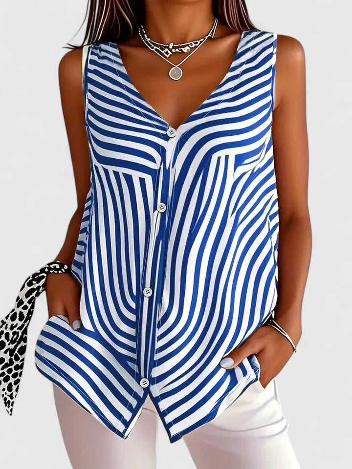 SHANE – RELAXED BUTTON V-NECK SHIRT