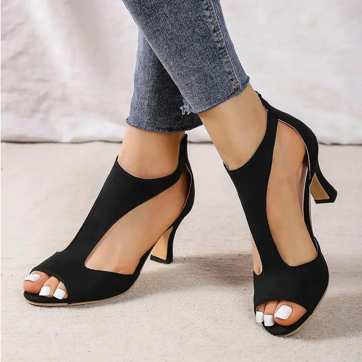 Bella - Chic Back Zipper Stiletto Sandals