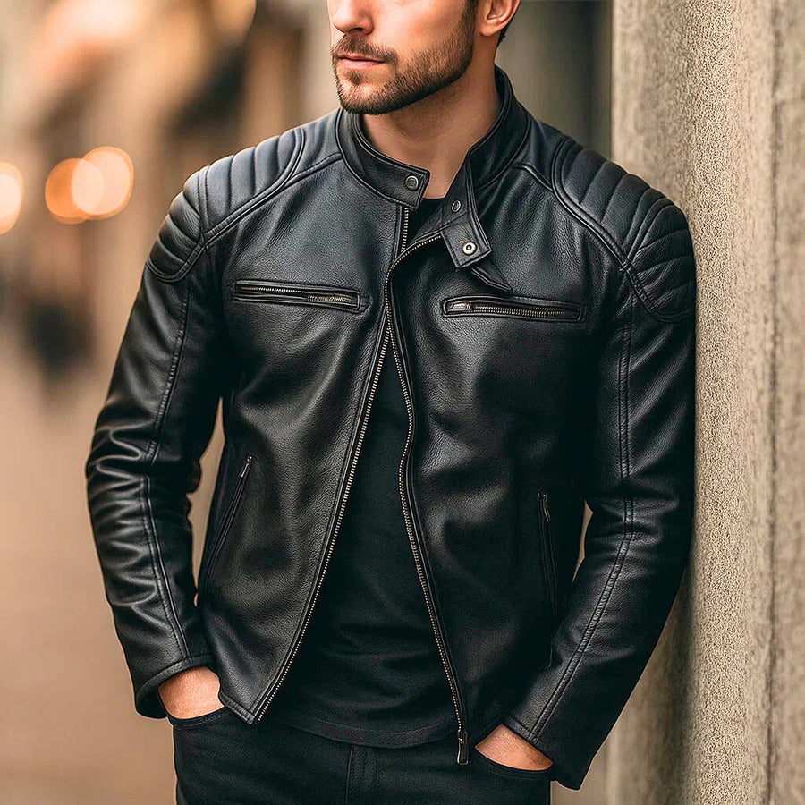 ETHAN – CLASSIC MOTORSTYLE FAUX LEATHER JACKET