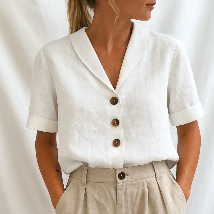 ELISE – MODERN MINIMALIST BUTTON BLOUSE