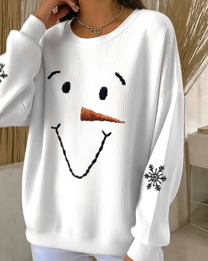 HARPER – CUTE SNOWMAN FACE SWEATSHIRT