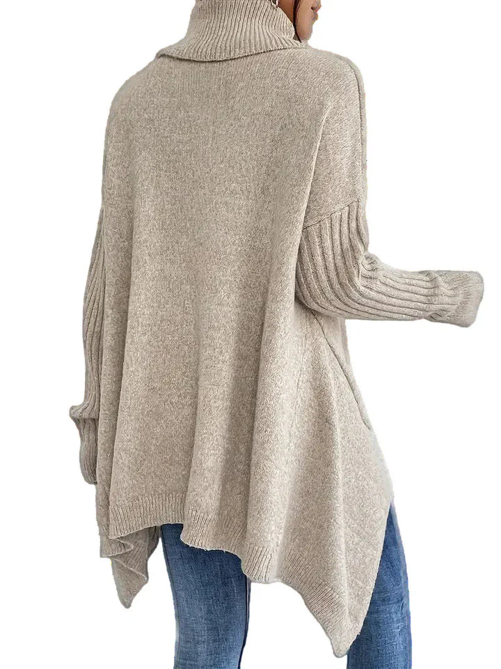 NAOMI – COZY ASYMMETRICAL TURTLENECK SWEATER