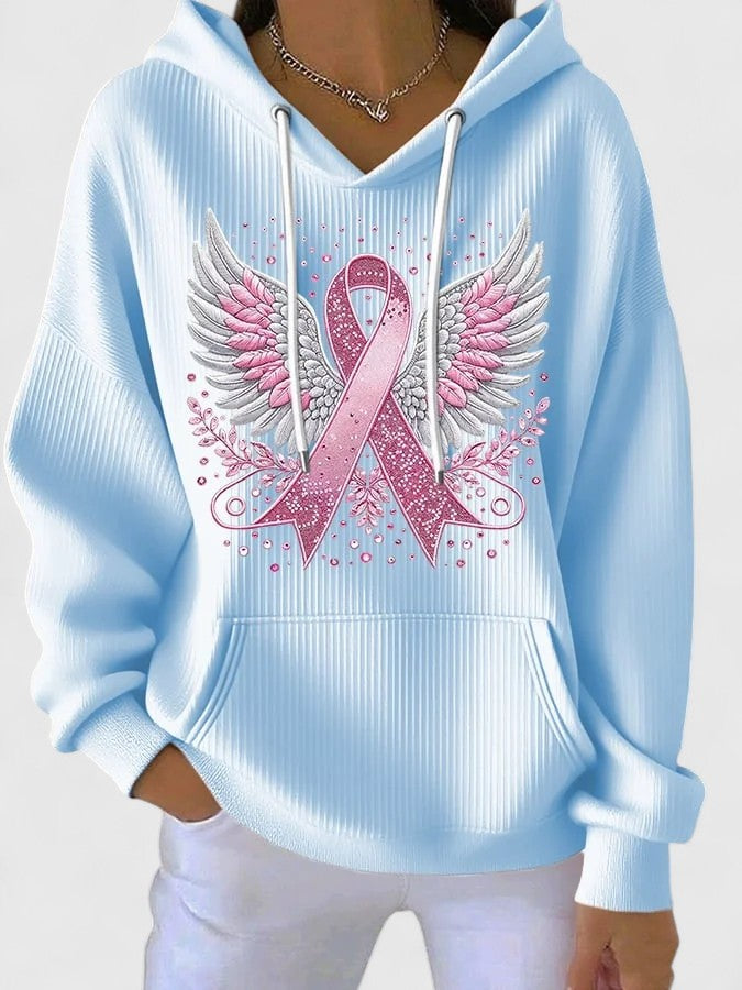 MORGAN – PINK RIBBON ANGEL WINGS HOODIE
