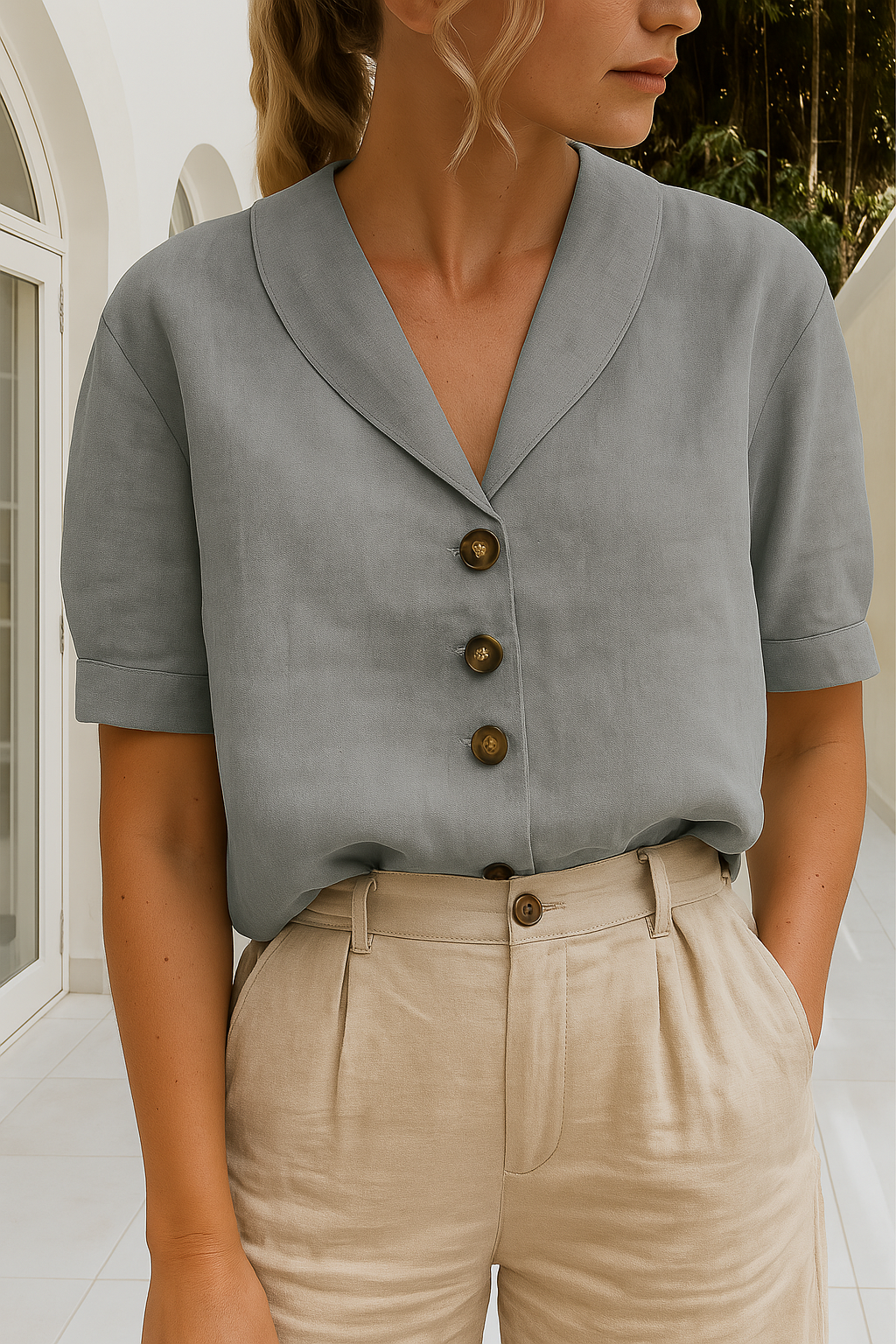 CATHY – CLASSIC BUTTON BLOUSE