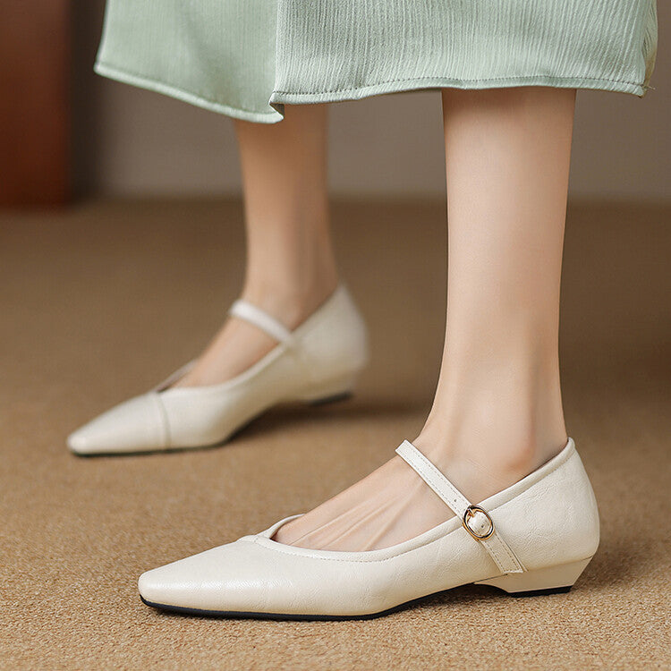 AVERY – POINTED TOE MARY JANE FLATS