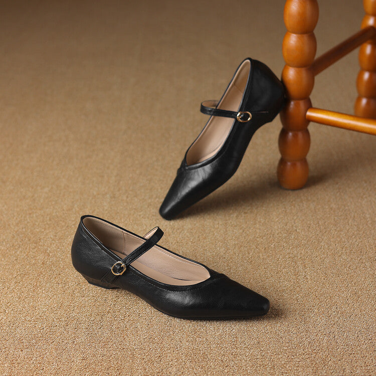 AVERY – POINTED TOE MARY JANE FLATS