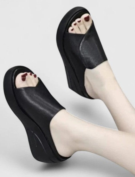 VIVIAN – LEATHER COMFORT WEDGE SLIDE