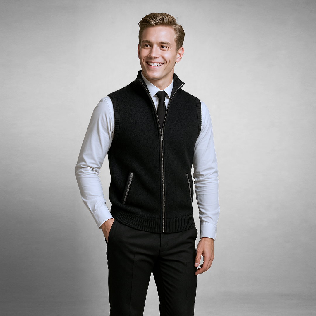 BRANDON – SMART ZIP-UP KNIT VEST