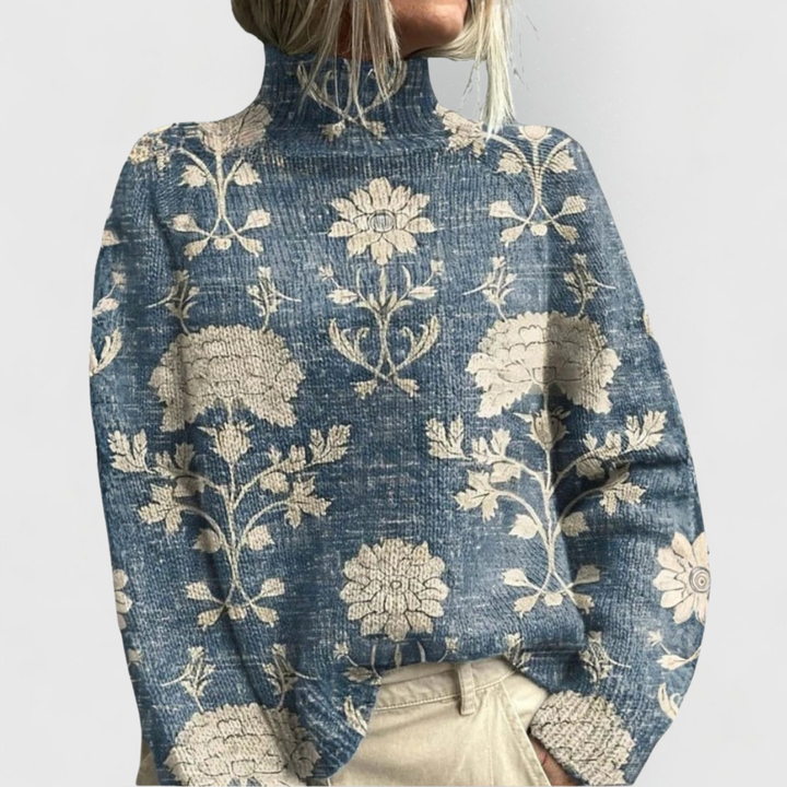 CASSANDRA – WOODLAND EMBROIDERED KNIT SWEATER