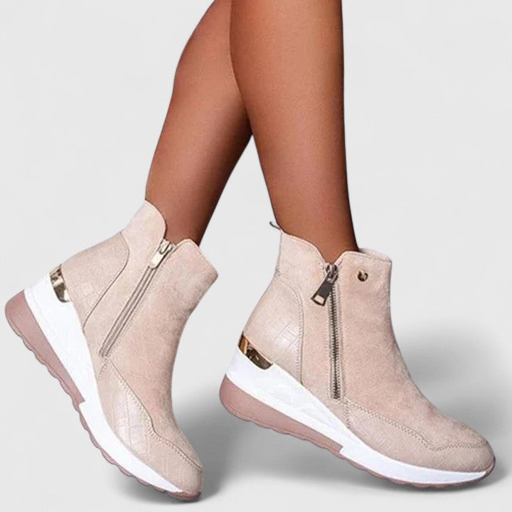 BROOKE – STYLISH ZIP-UP WEDGE BOOTS