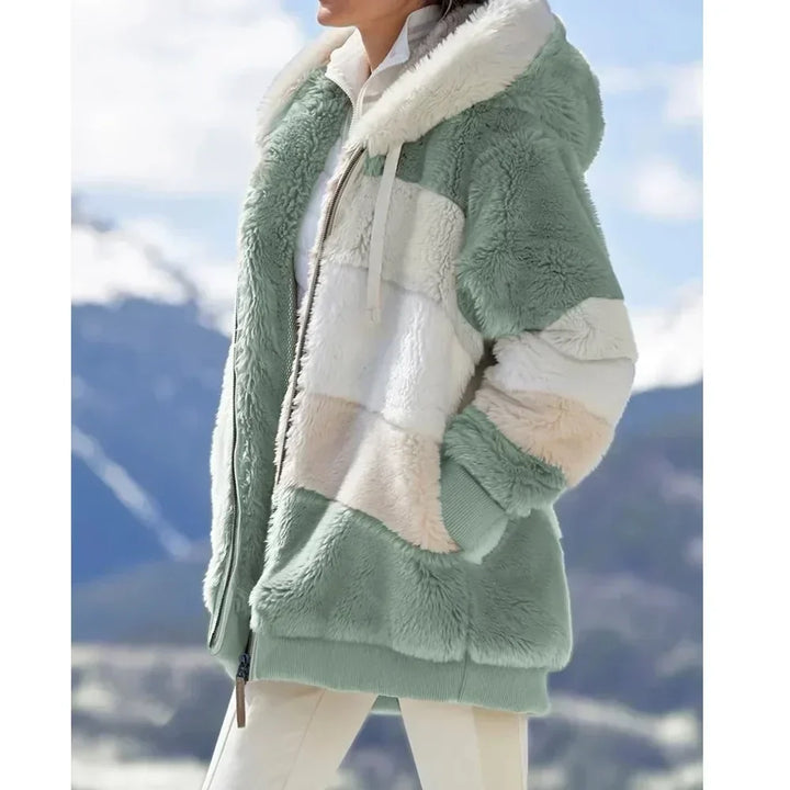 PlaidFusion™ - Women's Hooded Cashmere Coat