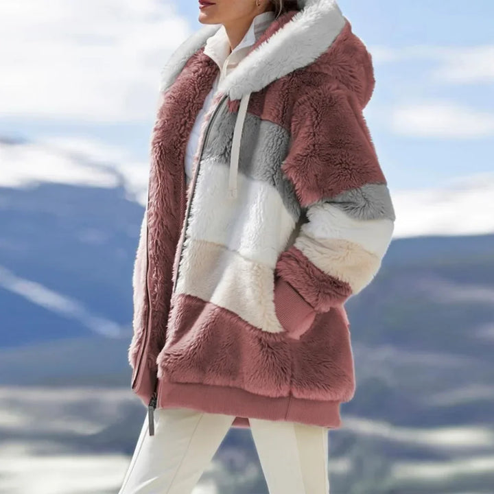 PlaidFusion™ - Women's Hooded Cashmere Coat