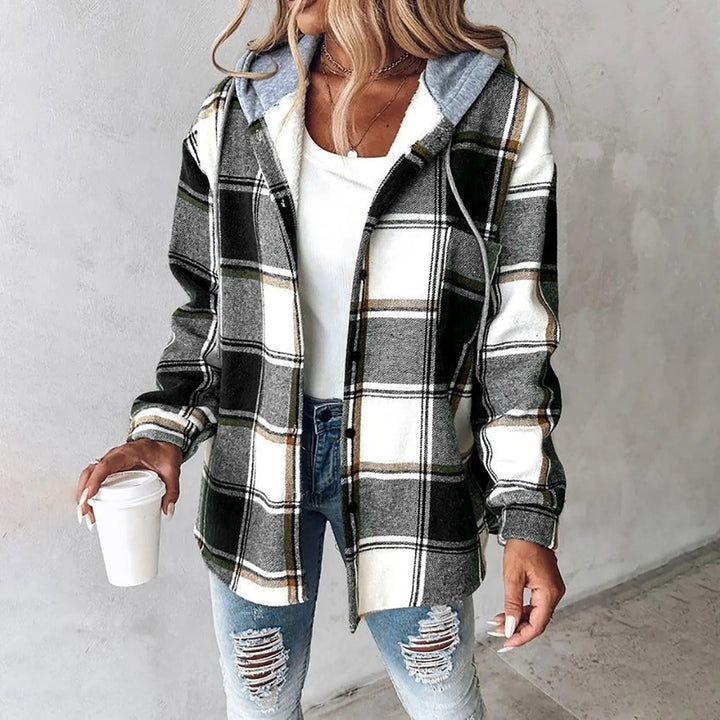 KLEA – LAID-BACK PLAID HOODED SHIRT JACKET