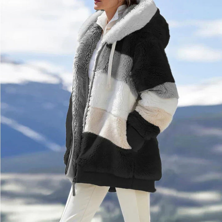 PlaidFusion™ - Women's Hooded Cashmere Coat