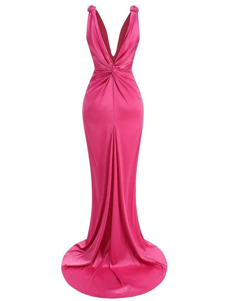 Zoey | Sleek Pleated Sleeveless Maxi Dress