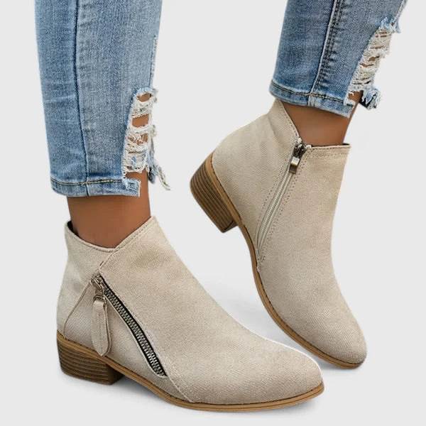 ALEXIS – ZIP DETAIL ANKLE BOOTS