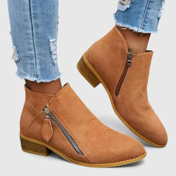 ALEXIS – ZIP DETAIL ANKLE BOOTS