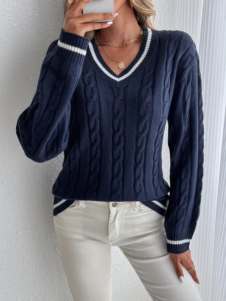 EMILY – CLASSIC V-NECK KNIT SWEATER
