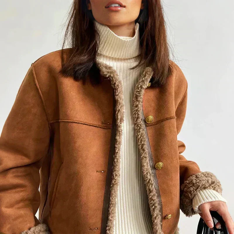 SOPHIA – COZY FAUX SHEARLING TRIM JACKET