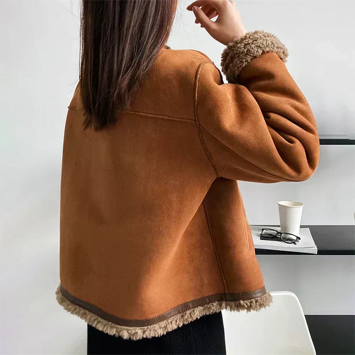 SOPHIA – COZY FAUX SHEARLING TRIM JACKET