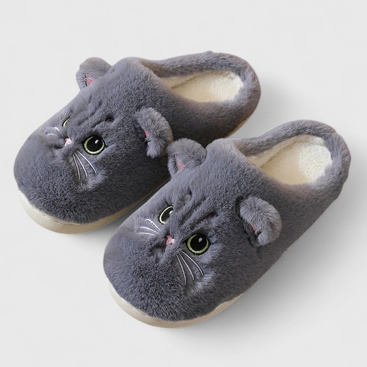 LUCY – COZY CAT FACE SLIPPERS
