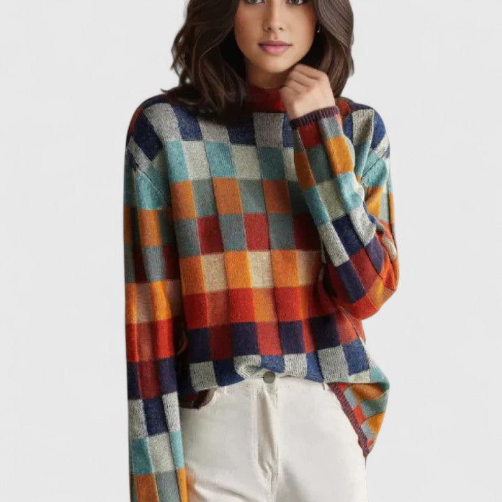 ANGELA – CHECKERBOARD SWEATER