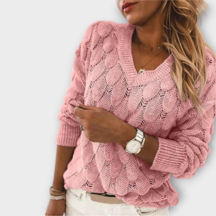 LYKA – ELEGANT WAVE KNIT SWEATER