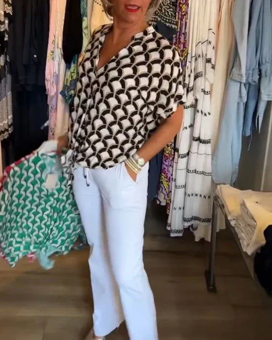 Audrey | Casual Top with Print and V-Neck