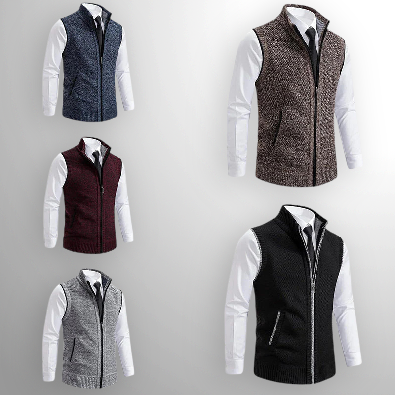 BRANDON – SMART ZIP-UP KNIT VEST